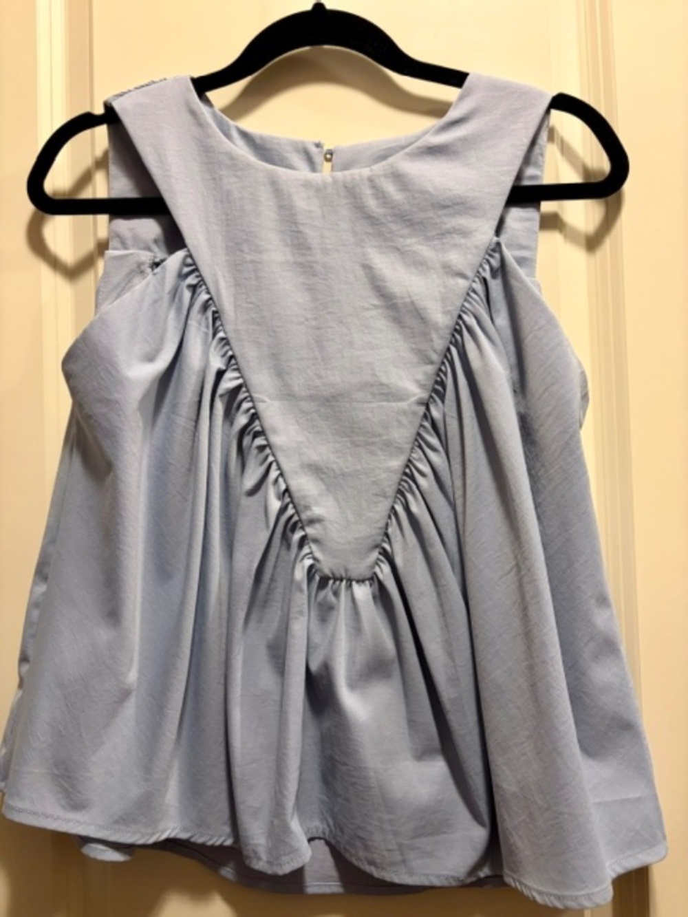 Boutique Gathered Top Blue Size Small